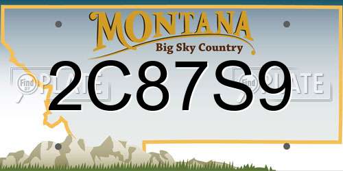 2C87S9 Montana License Plate
