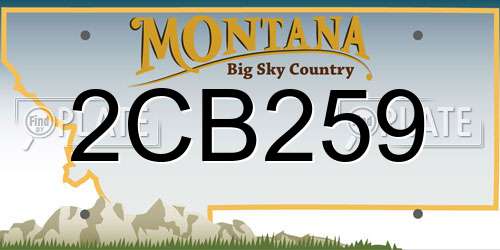 2CB259 Montana License Plate
