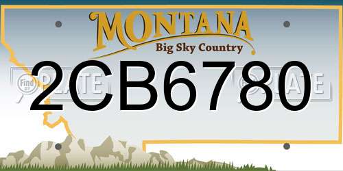 2CB6780 Montana License Plate