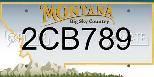 2CB789 Montana License Plate