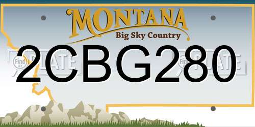 2CBG280 Montana License Plate