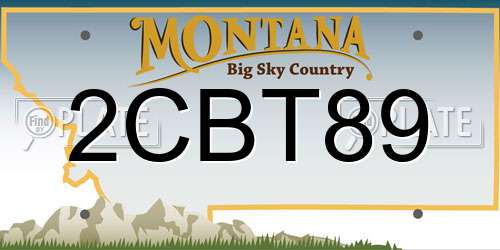 2CBT89 Montana License Plate
