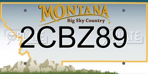 2CBZ89 Montana License Plate