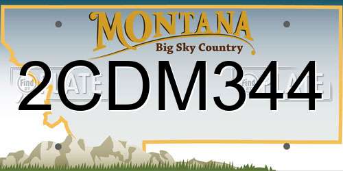 2CDM344 Montana License Plate