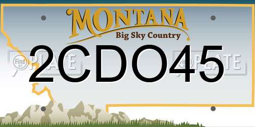 2CDO45 Montana License Plate