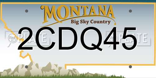 2CDQ45 Montana License Plate