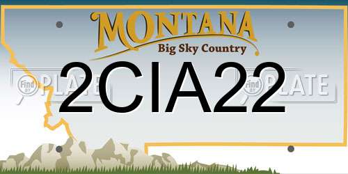 2CIA22 Montana License Plate