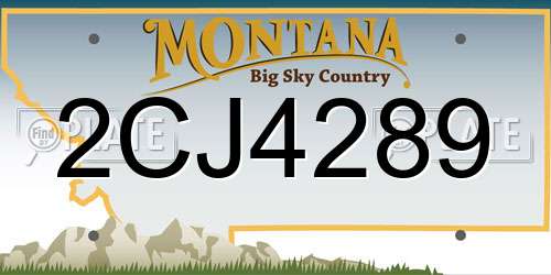 2CJ4289 Montana License Plate