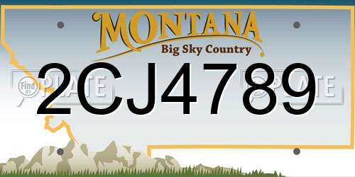 2CJ4789 Montana License Plate