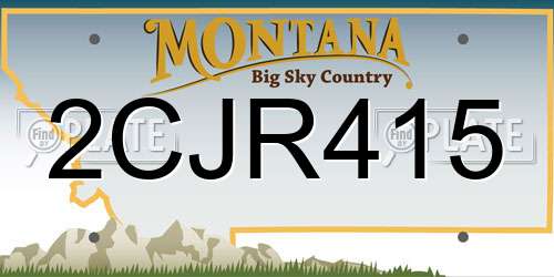 2CJR415 Montana License Plate