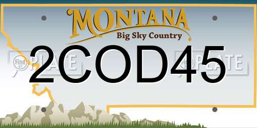 2COD45 Montana License Plate