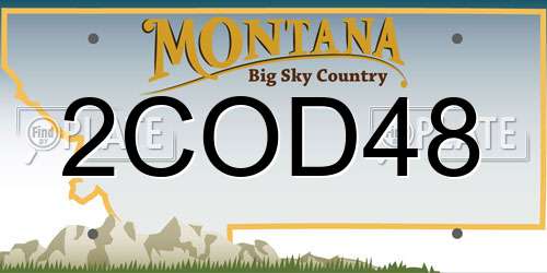 2COD48 Montana License Plate
