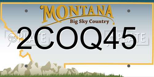 2COQ45 Montana License Plate
