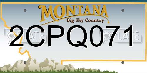 2CPQ071 Montana License Plate