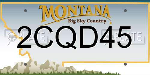 2CQD45 Montana License Plate
