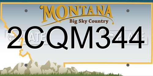 2CQM344 Montana License Plate