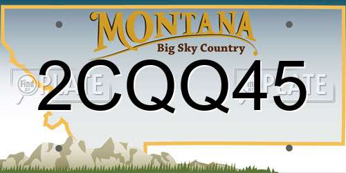 2CQQ45 Montana License Plate
