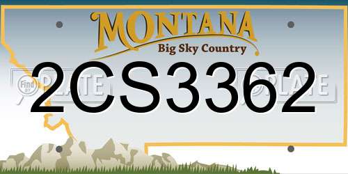 2CS3362 Montana License Plate