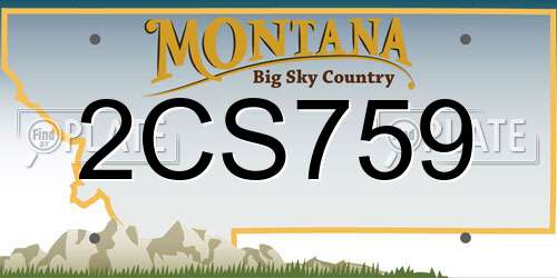 2CS759 Montana License Plate