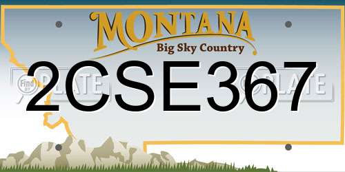 2CSE367 Montana License Plate