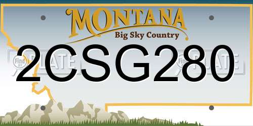 2CSG280 Montana License Plate