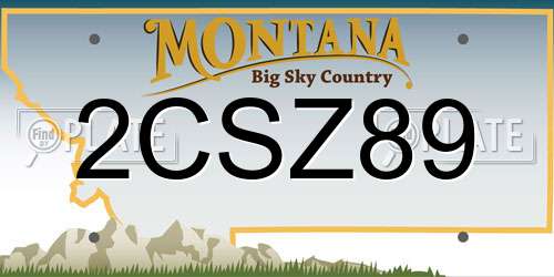 2CSZ89 Montana License Plate