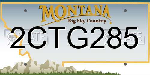 2CTG285 Montana License Plate