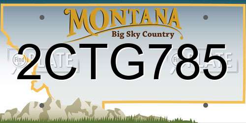 2CTG785 Montana License Plate