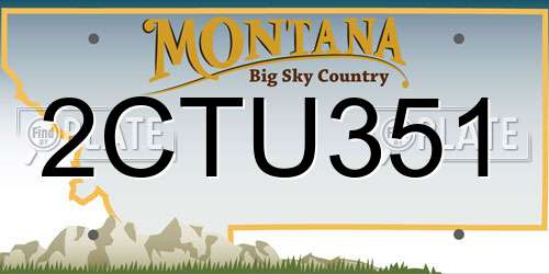 2CTU351 Montana License Plate