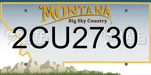 2CU2730 Montana License Plate