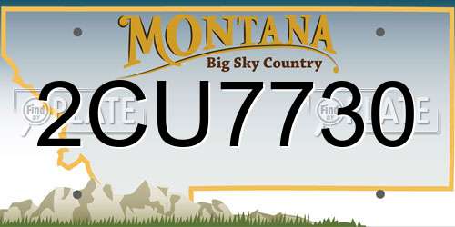 2CU7730 Montana License Plate