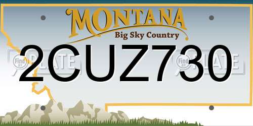 2CUZ730 Montana License Plate