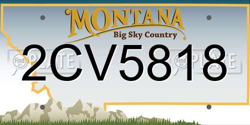 2CV5818 Montana License Plate