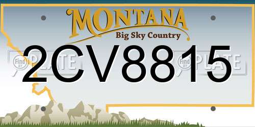 2CV8815 Montana License Plate