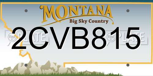 2CVB815 Montana License Plate