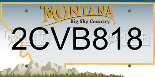 2CVB818 Montana License Plate