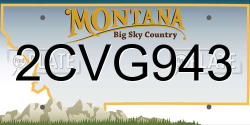 2CVG943 Montana License Plate