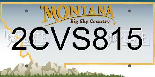 2CVS815 Montana License Plate