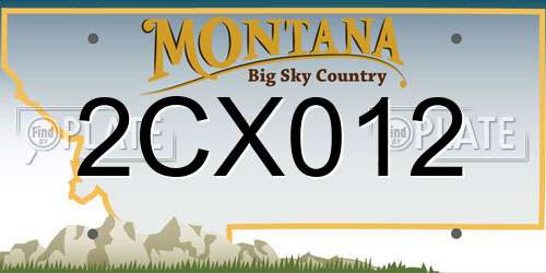 2CX012 Montana License Plate