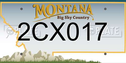 2CX017 Montana License Plate