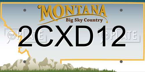 2CXD12 Montana License Plate