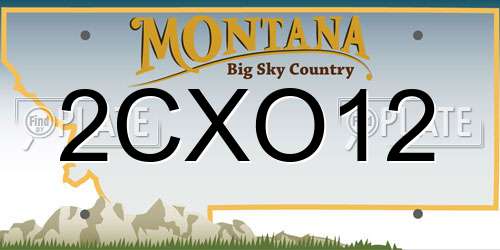 2CXO12 Montana License Plate