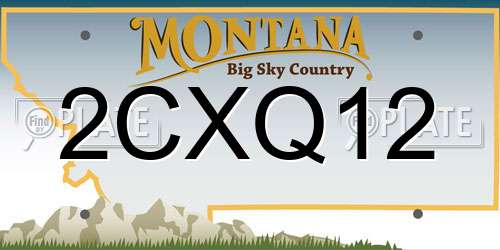 2CXQ12 Montana License Plate