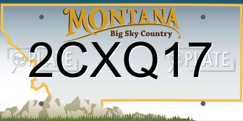 2CXQ17 Montana License Plate