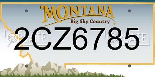 2CZ6785 Montana License Plate