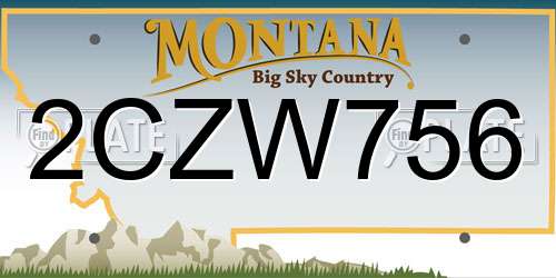 2CZW756 Montana License Plate
