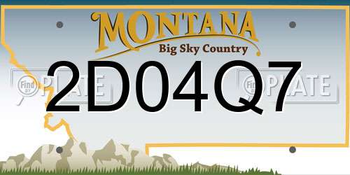 2D04Q7 Montana License Plate