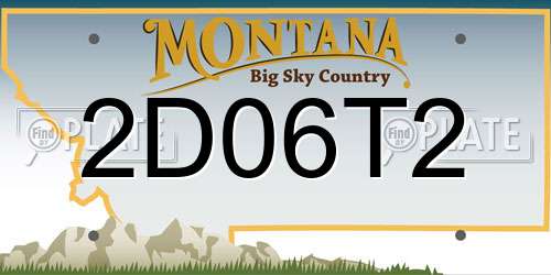2D06T2 Montana License Plate