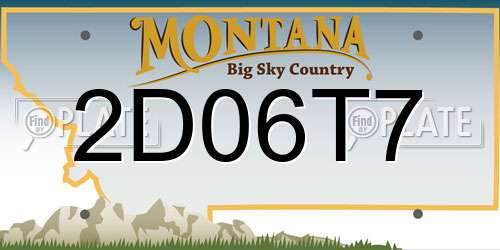 2D06T7 Montana License Plate
