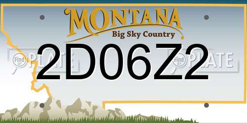 2D06Z2 Montana License Plate